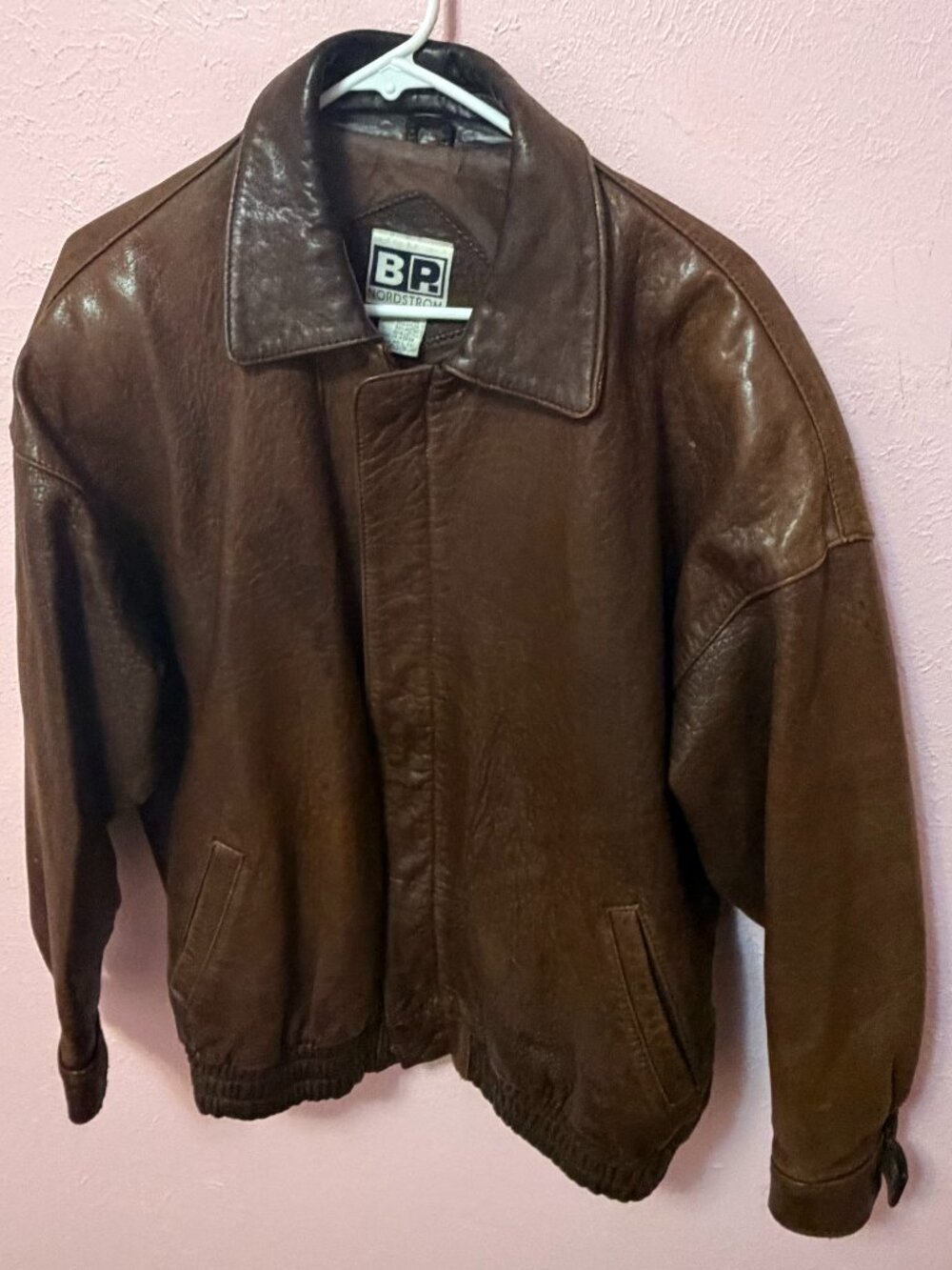 Brown leather jacket